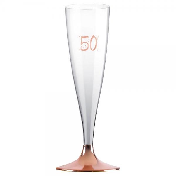 50-rs Champagneglass Flergangs Rosegull