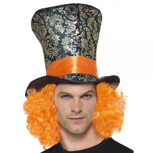 Mad Hatter Hatt med Parykk