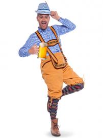 Lederhosen Brunt Oktoberfest Kostyme Deluxe XL/XXL