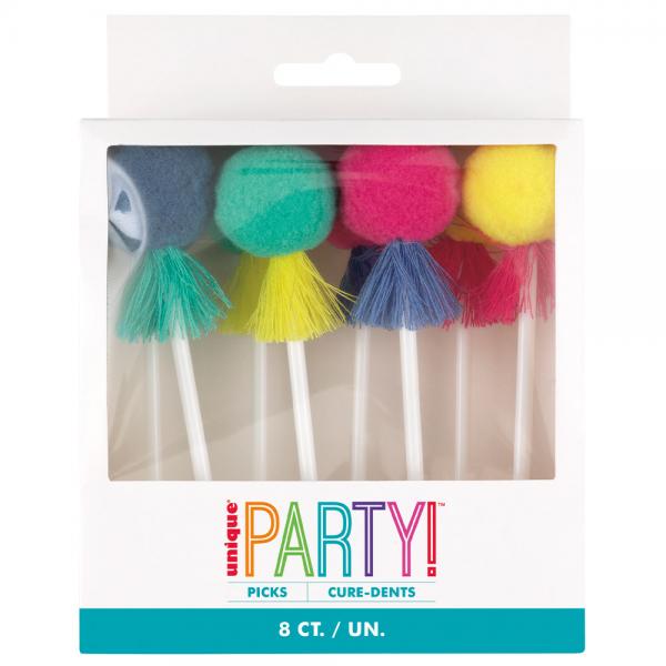 Pom Poms Cocktailpinner 8-pakning