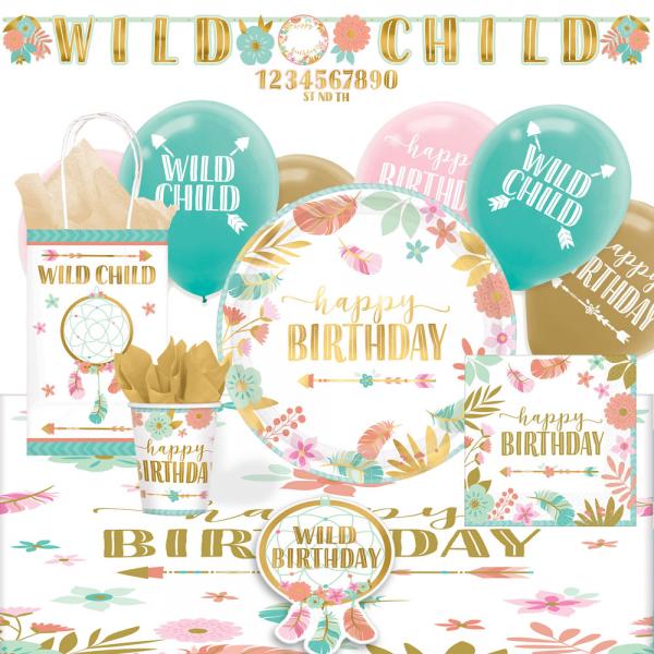 Boho Birthday Bursdagspakke Deluxe 8 Pers