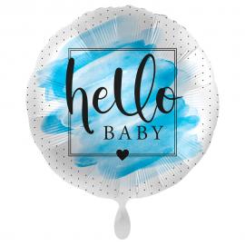 Hello Baby Ballong Welcome Baby Blå