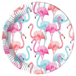 Tropical Flamingo Papptallerkener