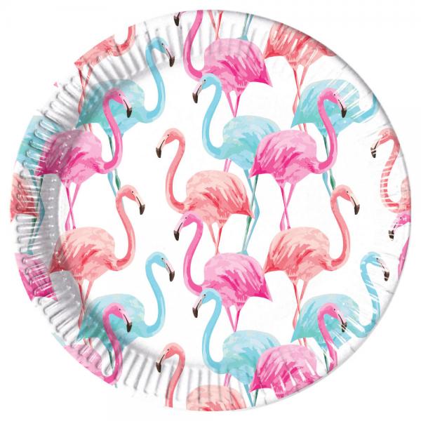 Tropical Flamingo Papptallerkener