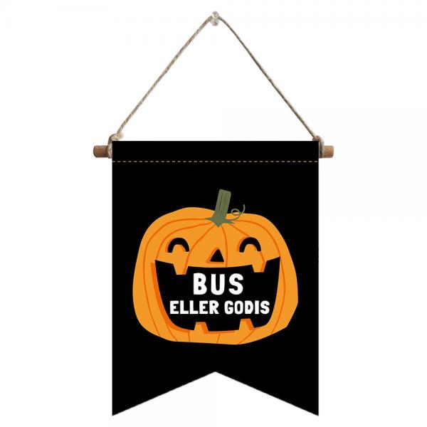 Halloween Skilt Bus eller Godis