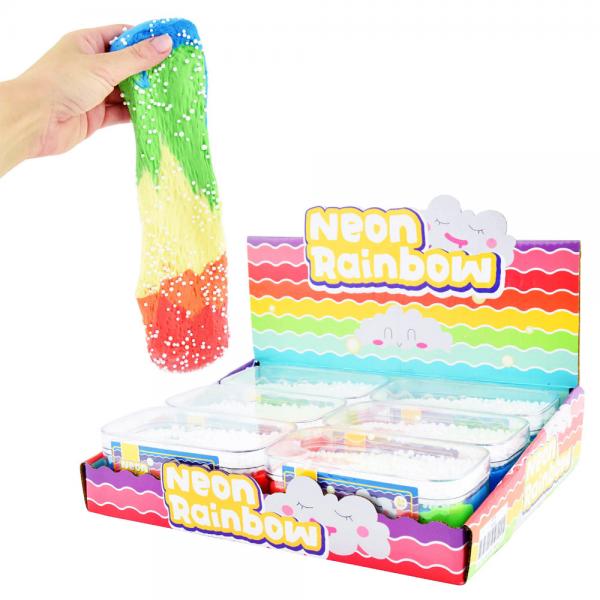 Regnbue Slime Neon med Skumperler