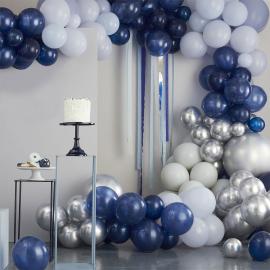 Ballongbue Sett Luxe Blått/Silver