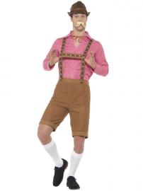 Oktoberfest Lederhosen Kostyme Lysebrunt X-Large