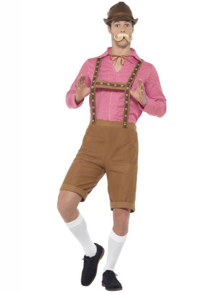 Oktoberfest Lederhosen Kostyme Lysebrunt