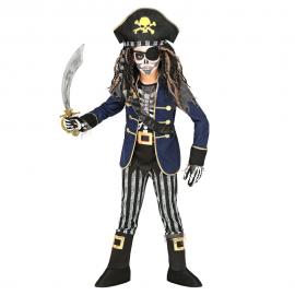 Piratkostyme Captain Skeleton Barn Large