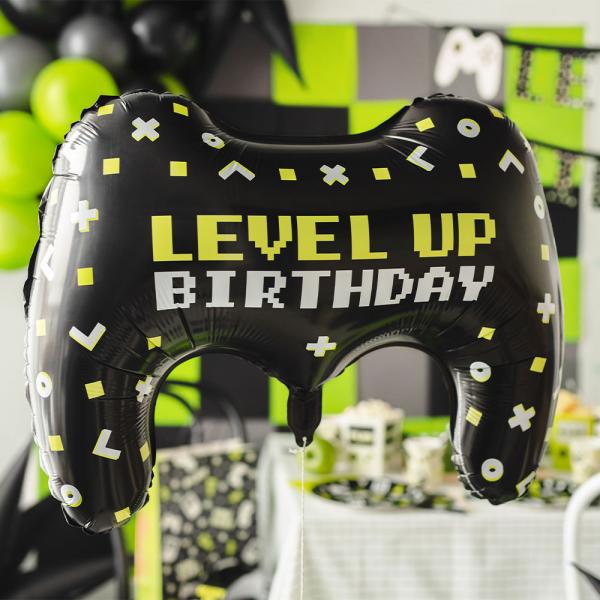 Spillkontroll Folieballong Level Up Birthday