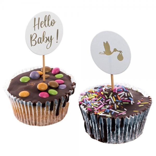 Cake Topper Hello Baby 6-pakning