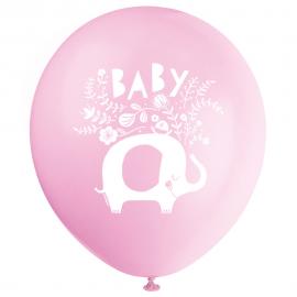 Babyshower Ballonger Elefant Rosa