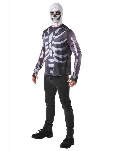 Fortnite Skull Trooper Skjorte og Hette