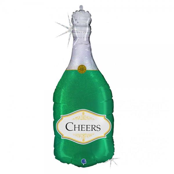 Folieballong Champagneflaske Cheers