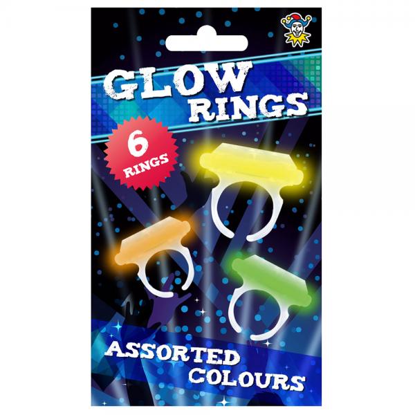 Glowstick Ringer 6-pakning