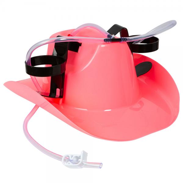 Cowboyhatt Rosa med Drikkeholder