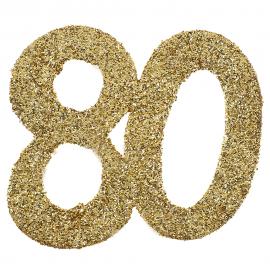 Glitterkonfetti 80 År Gull