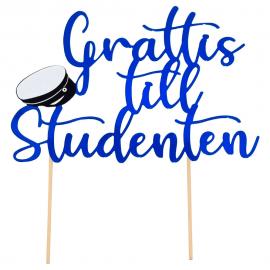 Kakepynt Grattis Till Studenten Blå