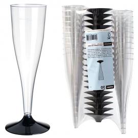 Champagneglass Transparent/Svart 20-pakning