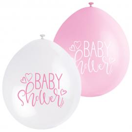 Baby Shower Ballonger Rosa og Hvite