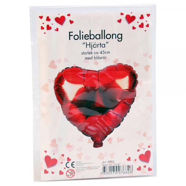 Folieballong Rdt Hjerte