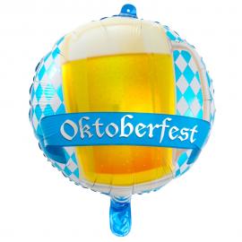 Oktoberfest Folieballong Ølglass Rund