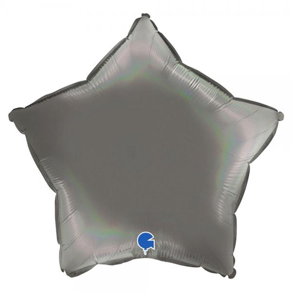 Ballong Stjerne Holografisk Platinum Gr