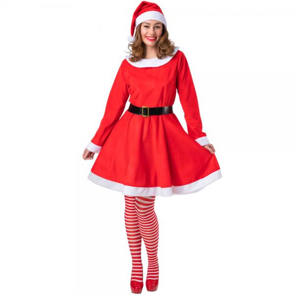 Deluxe Velour Mrs Santa Claus Kostyme