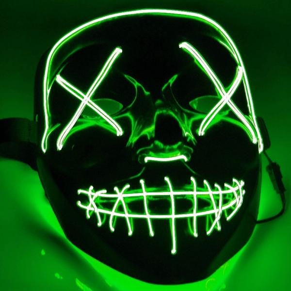 El Wire Purge LED Maske Grnn