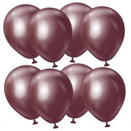 Premium Små Latexballonger Chrome Burgundy 100-pakning