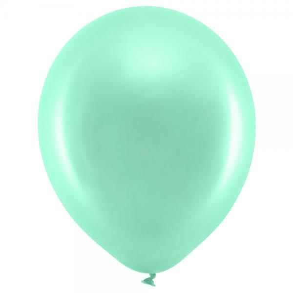 Rainbow Latexballonger Metallic Mintgrnne 100-pakning