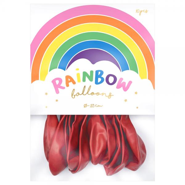 Rainbow Sm Latexballonger Metallic Rde