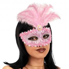 Venetiansk Maske Damask Rosa