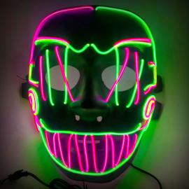 Crazy LED Maske Rosa & Grønn