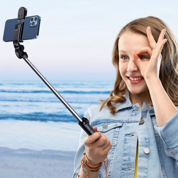 Selfie Stick LED med Stativ 100 cm