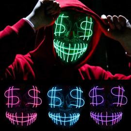 Dollarsign LED Maske Hvit