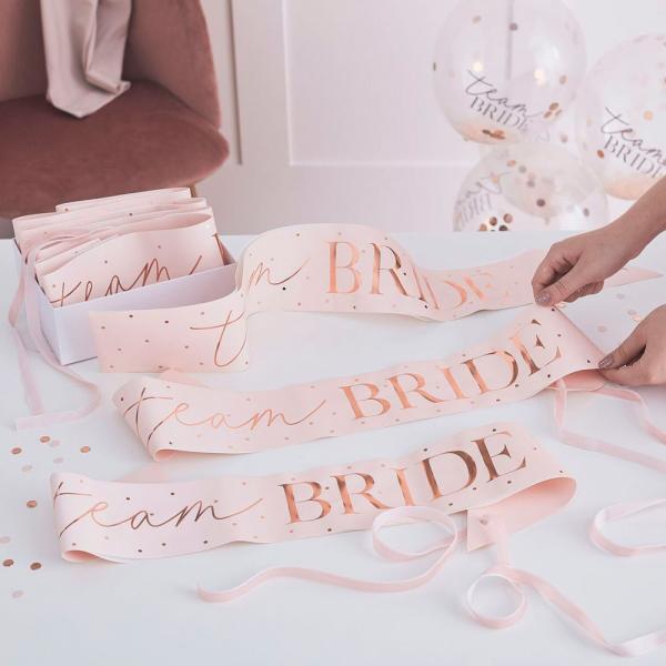 Team Bride Sash Pastell Lyserosa