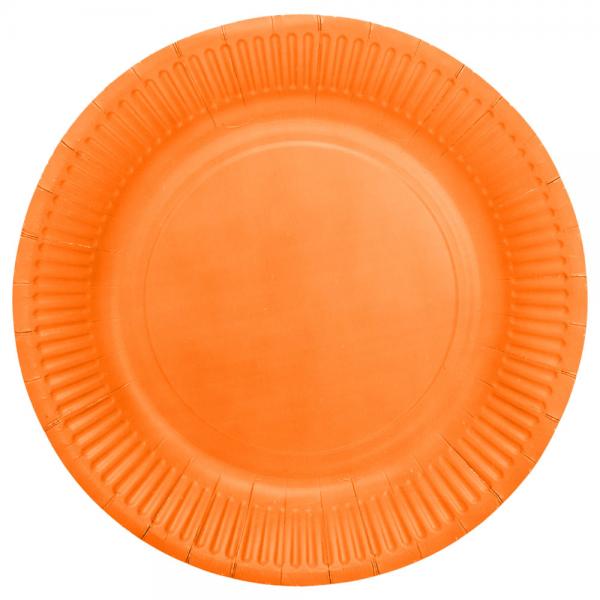 Papptallerkener Oransje 23 cm 8-pakning