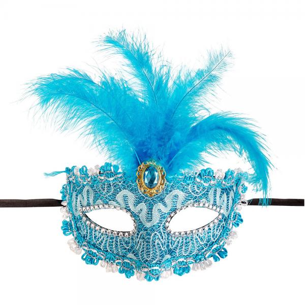 Venetiansk Maske Damask Bl