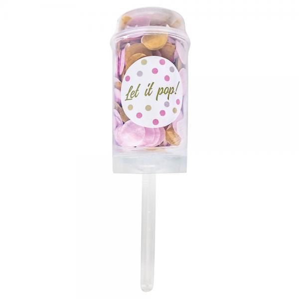 Konfetti Push Pop Hvit-Rosa-Beige