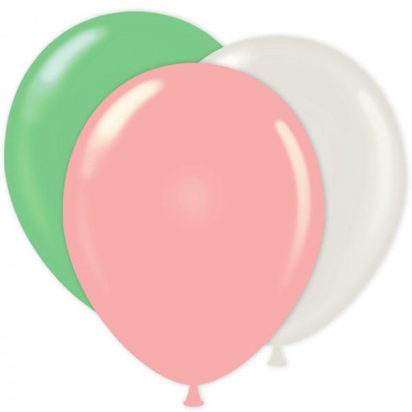 Ballonger Kombo Pastell Rosa/Grnne/Hvite