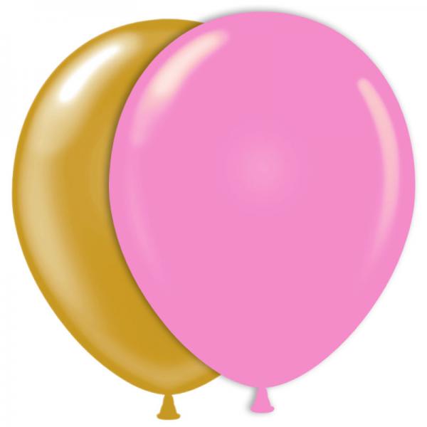 Ballonger Metallic Rosa og Gull 10-pakning