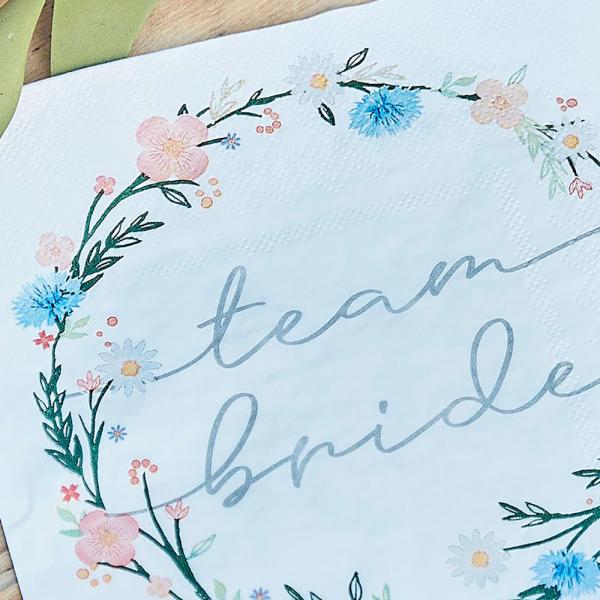 Team Bride Servietter Blomster