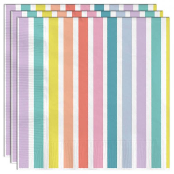 Servietter Stripes Pastell