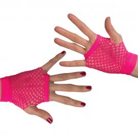 Korte Nettinghansker Neon Rosa