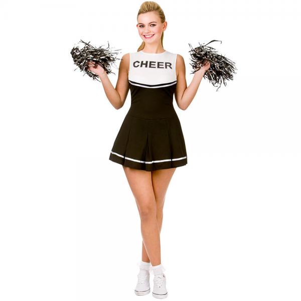 Cheerleader Kostyme Svart/Hvit