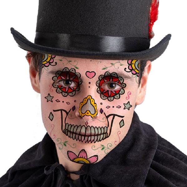 Day of the Dead Selvlysende Ansiktstatoveringer