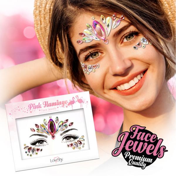 Face Jewels Pink Flamingo