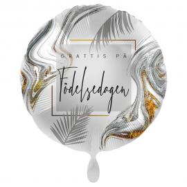 Grattis på Födelsedagen Ballong Modern Silver